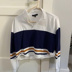 cropped LA hearts quarter zip
